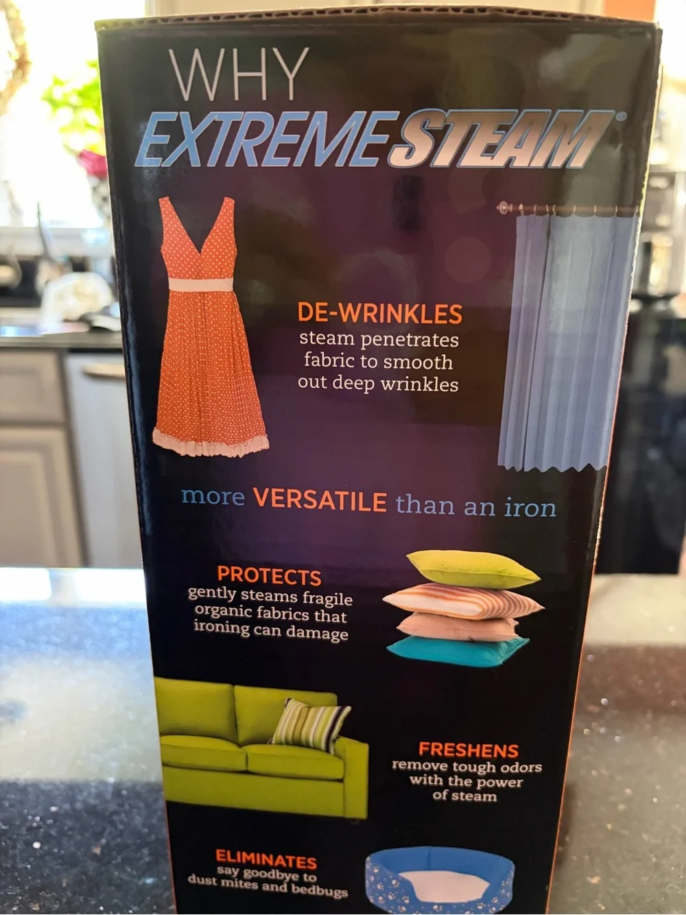 Extreme Steam Fabric Steamer - White & Light Blue - Picture 2 of 2